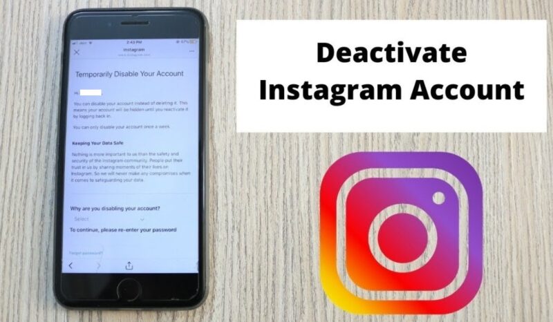 All about disabling Instagram account and afterwards