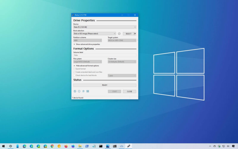 Create USB media devices that can be booted using Windows 10 ISO images