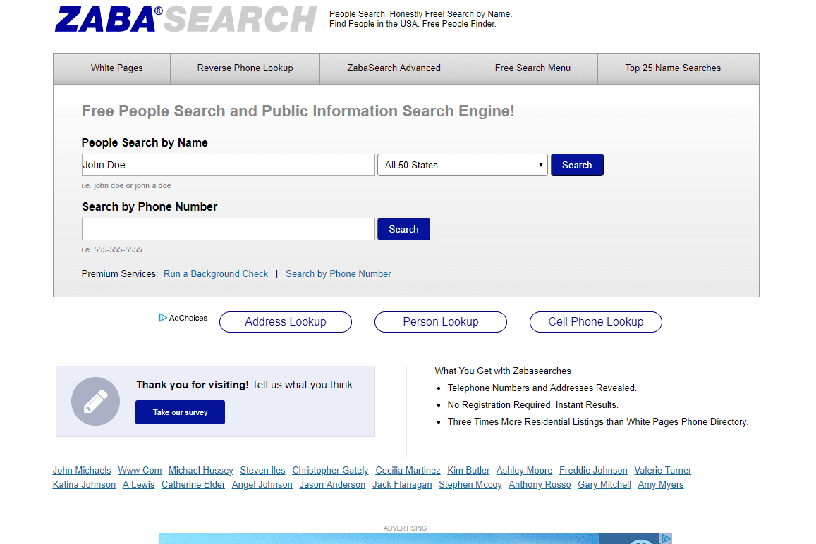 Zabasearch-To Know about the People Search Engine