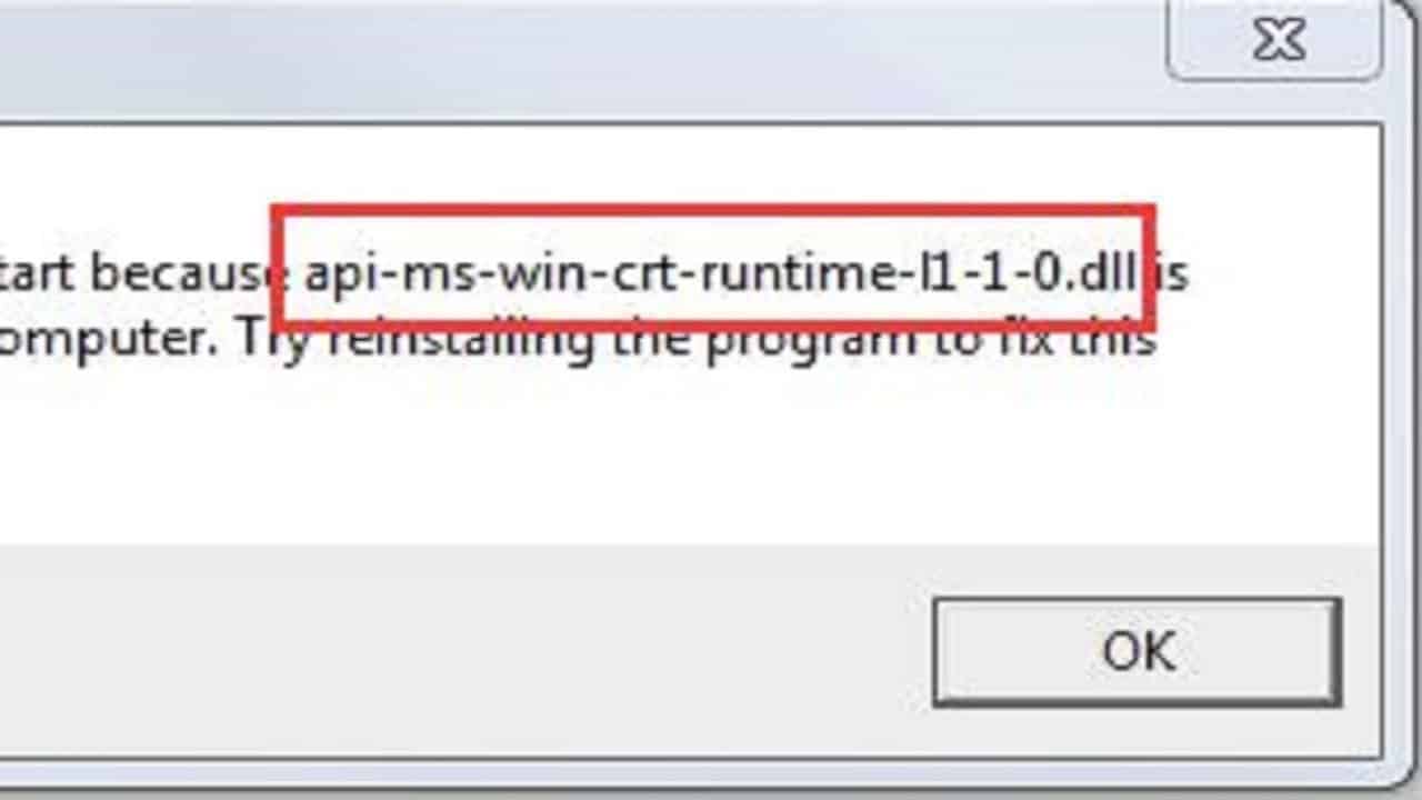 Quick Fixes to ‘api-ms-win-crt-runtime-l1-1-0.dll is missing’ Error