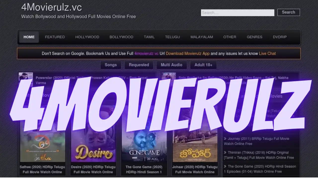 4Movierulz | movierulz tv best site to download New Bollywood Hollywood Tamil Movies online Free